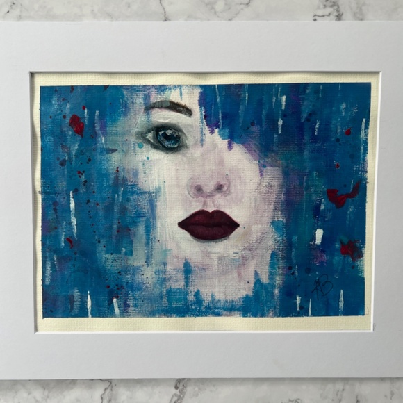 “Escape” Woman’s Face Acrylic Watercolor Painting | Original Artwork - Picture 4 of 7